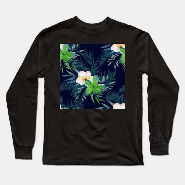 Flower Tropical Long Sleeve T-Shirt by ARTSYILA